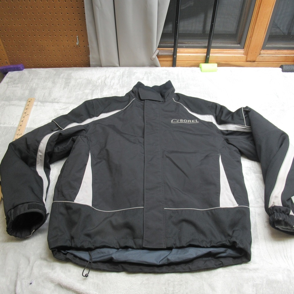 Sorel Jacket Mens Large Black Insulated Waterproof Quilted Winter Rain Wind Snow